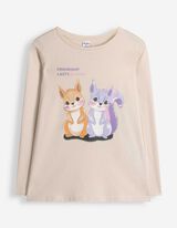 Longsleeve - Print - Beige