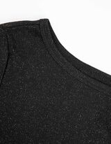 Langarmshirt - Lurex - schwarz
