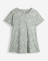 T-shirt - Motief all-over - Petrolblauw
