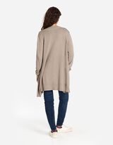 Hosszított kardigán - Viszkózkeverék - bézs