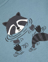 Pyžamov&yacute; komplet pozost&aacute;vaj&uacute;ci z trička s dlh&yacute;m ruk&aacute;vom a nohav&iacute;c  - Potlač - modra