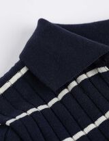Poloshirt - Strepen - donkerblauw