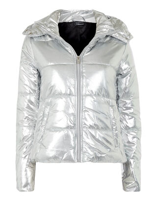 Damen Steppjacke in Metallicoptik