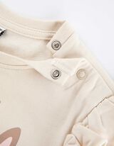 Sweatshirt - Mouwen met volants - beige