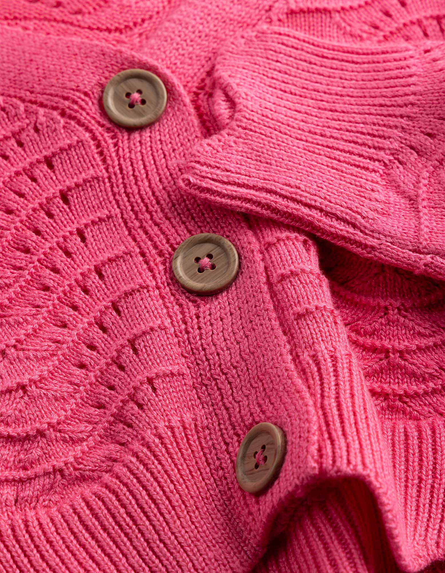 Cardigan - Lochstrick - Pink