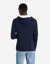 koszulka z długim rękawem - kaptur z troczkiem - ciemny niebieski