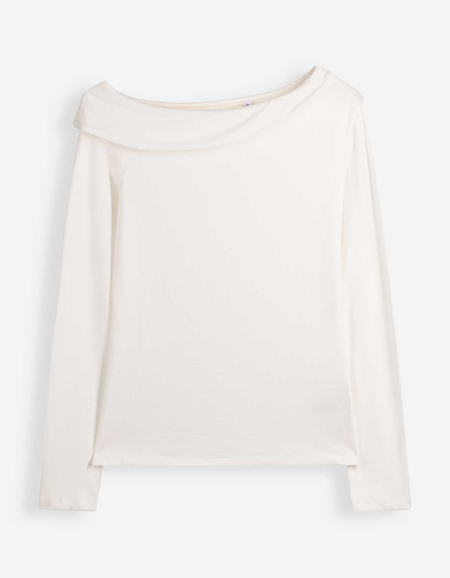 Langarmshirt - Schulterfrei - Off-White