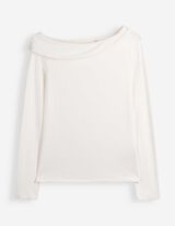 Langarmshirt - Schulterfrei - Off-White