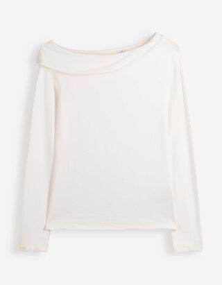 Langarmshirt - Schulterfrei - Off-White