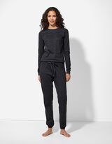 Pantalon de pyjama - Motif l&eacute;opard - gris fonc&eacute;