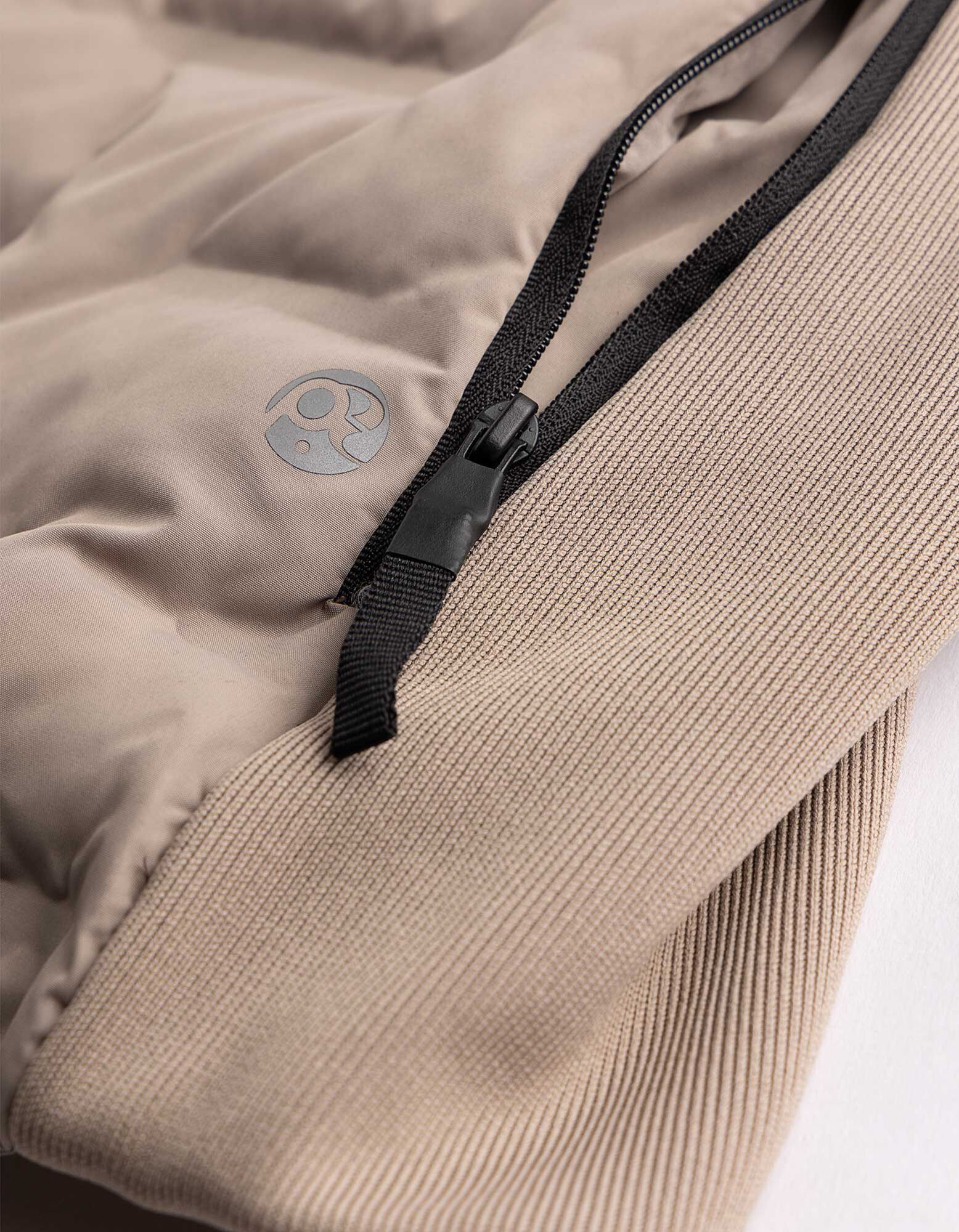 veste sans manches - M&eacute;lange de mat&eacute;riaux - taupe