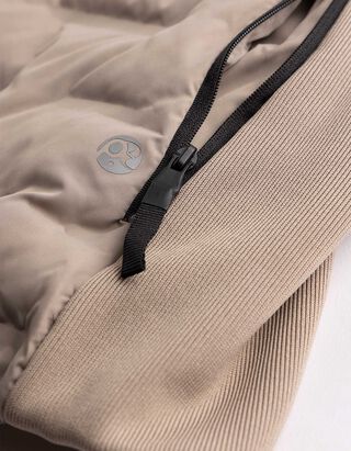 veste sans manches - M&eacute;lange de mat&eacute;riaux - taupe