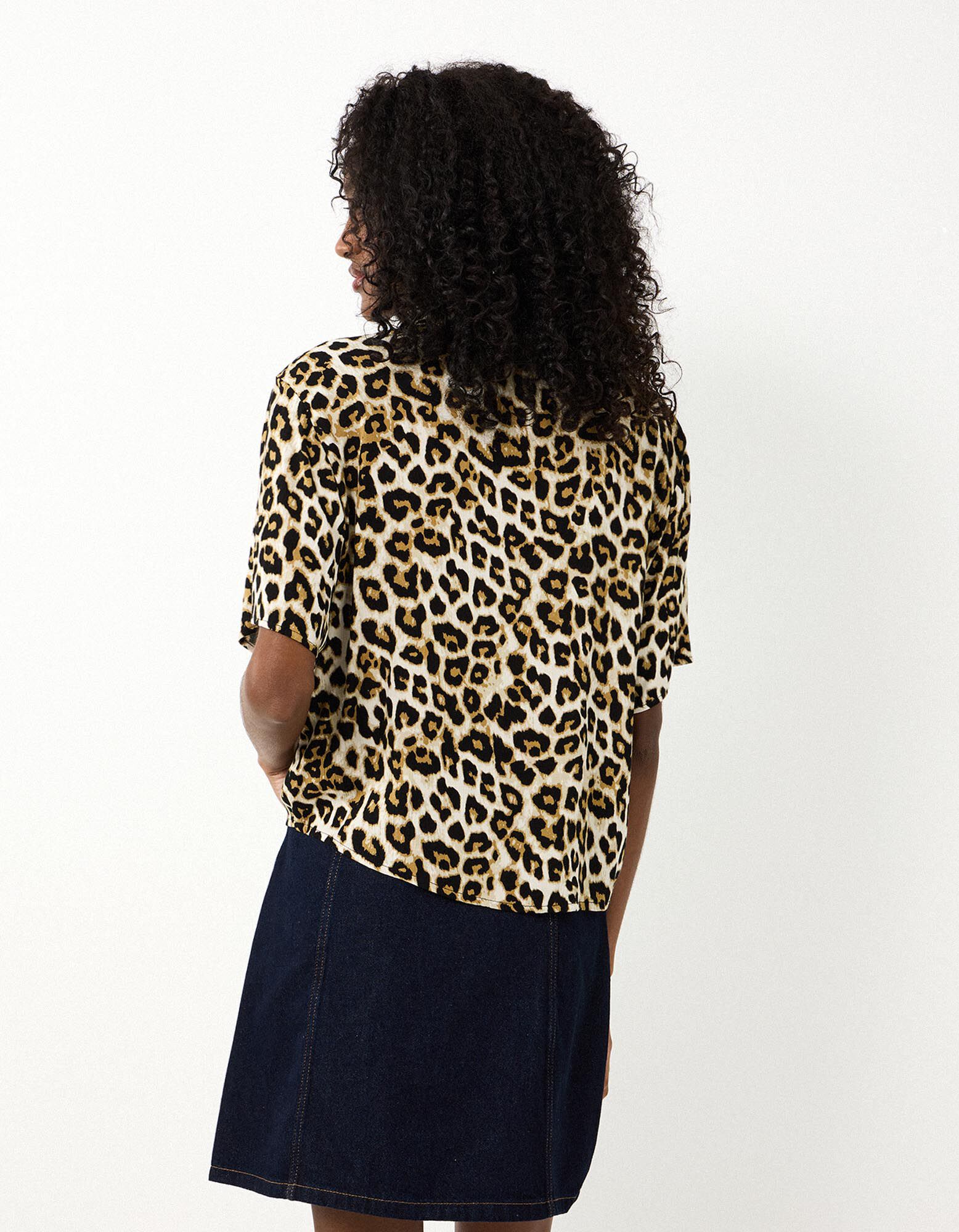 Blusenshirt - Leopardenmuster - Beige