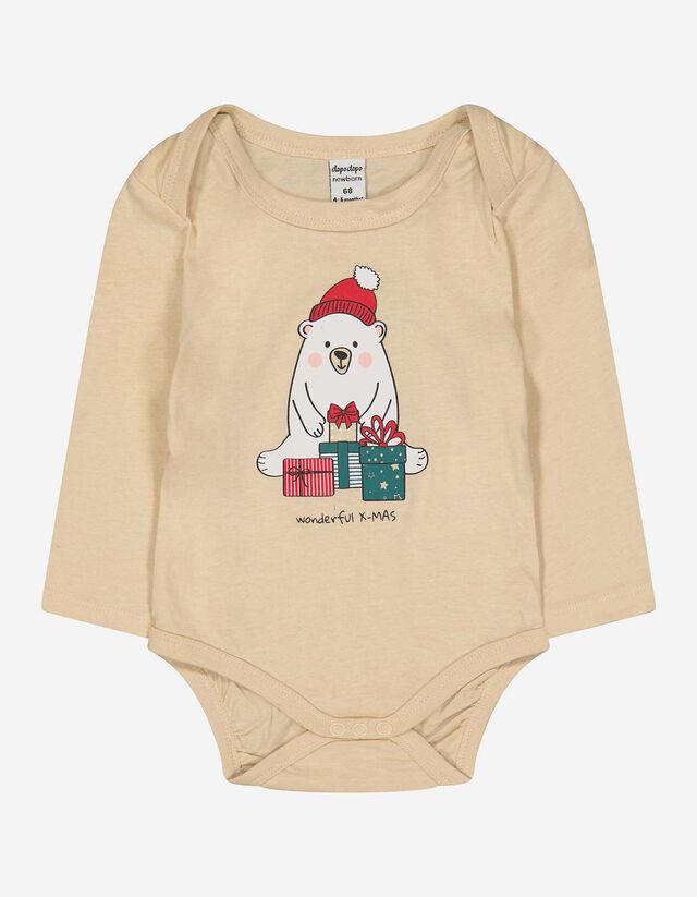 Body manica lunga - Stampa - beige