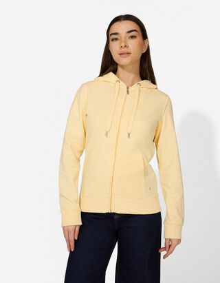 Sweatjacke - Kapuze mit Tunnelzug - gelb