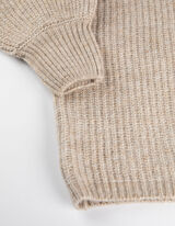 Dlhý kardigán - Rebrový úplet - bezova