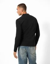 Langarmshirt - Polokragen - Schwarz