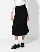 Skladaná sukňa - Jednofarebný - cierna