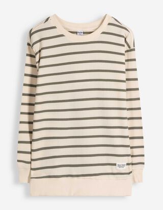 Sweatshirt - Streifen - Gr&uuml;n