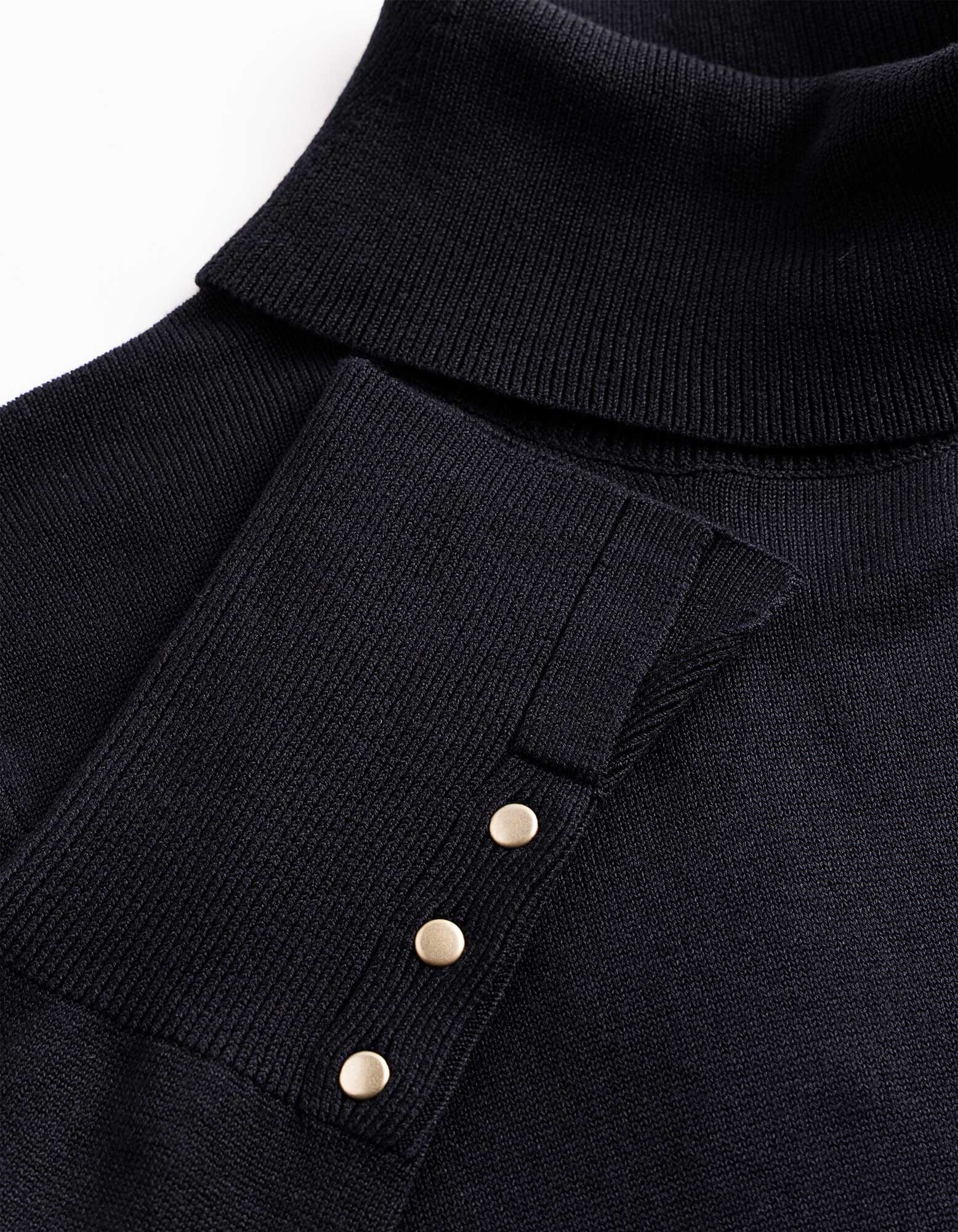 Strickpullover - Rollkragen - Schwarz