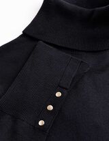 Strickpullover - Rollkragen - Schwarz