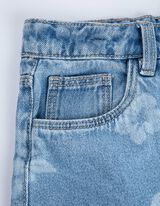 szorty dżinsowe - Laserowy nadruk - jasny niebieski