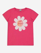 Majica kratkih rukava - Svjetlucavi print - pink