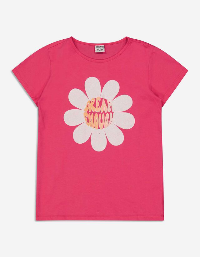 Majica kratkih rukava - Svjetlucavi print - pink