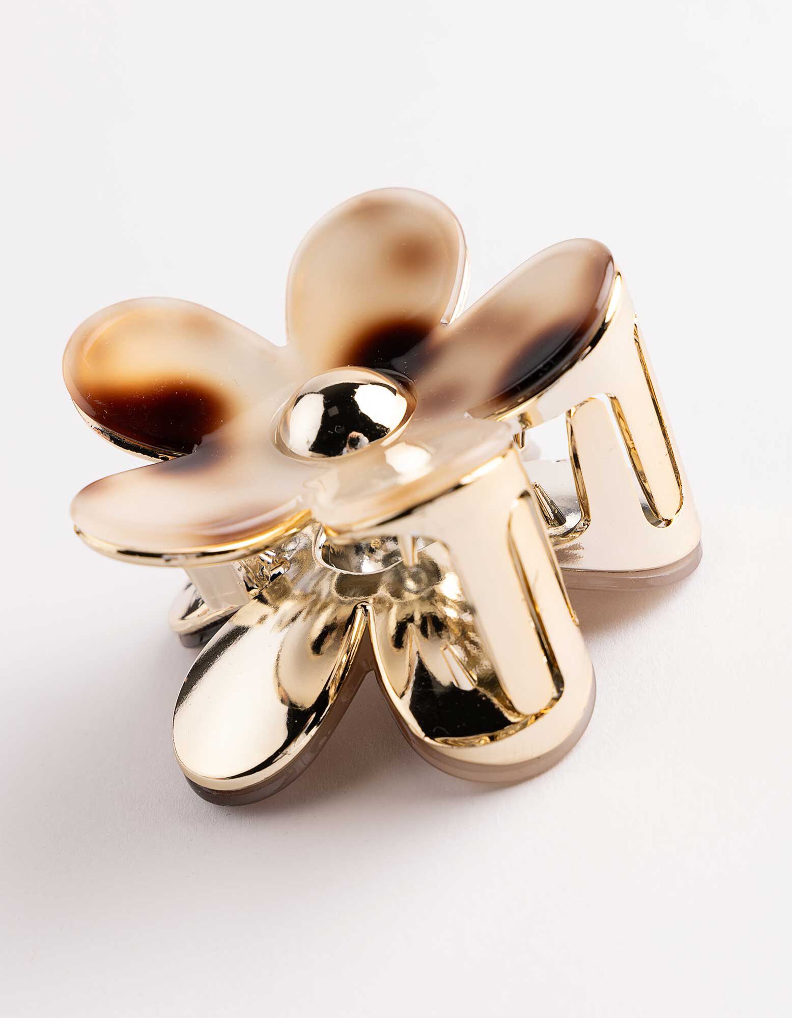 Haarklammer - Metallic-Details - goldfarben