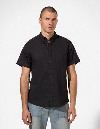 Overhemd - Linnenmix - zwart