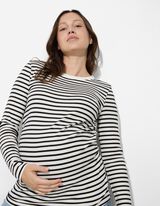 Zwangerschapsshirt - Strepen - zwart