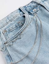 Džinsai - Grandinės detalė - sviesiai melynas