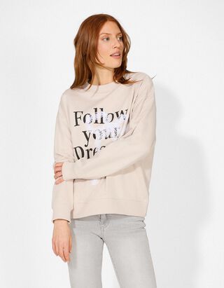 Felpa - Applicazione - beige