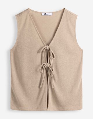Stricktop - Viskose-Anteil - Beige