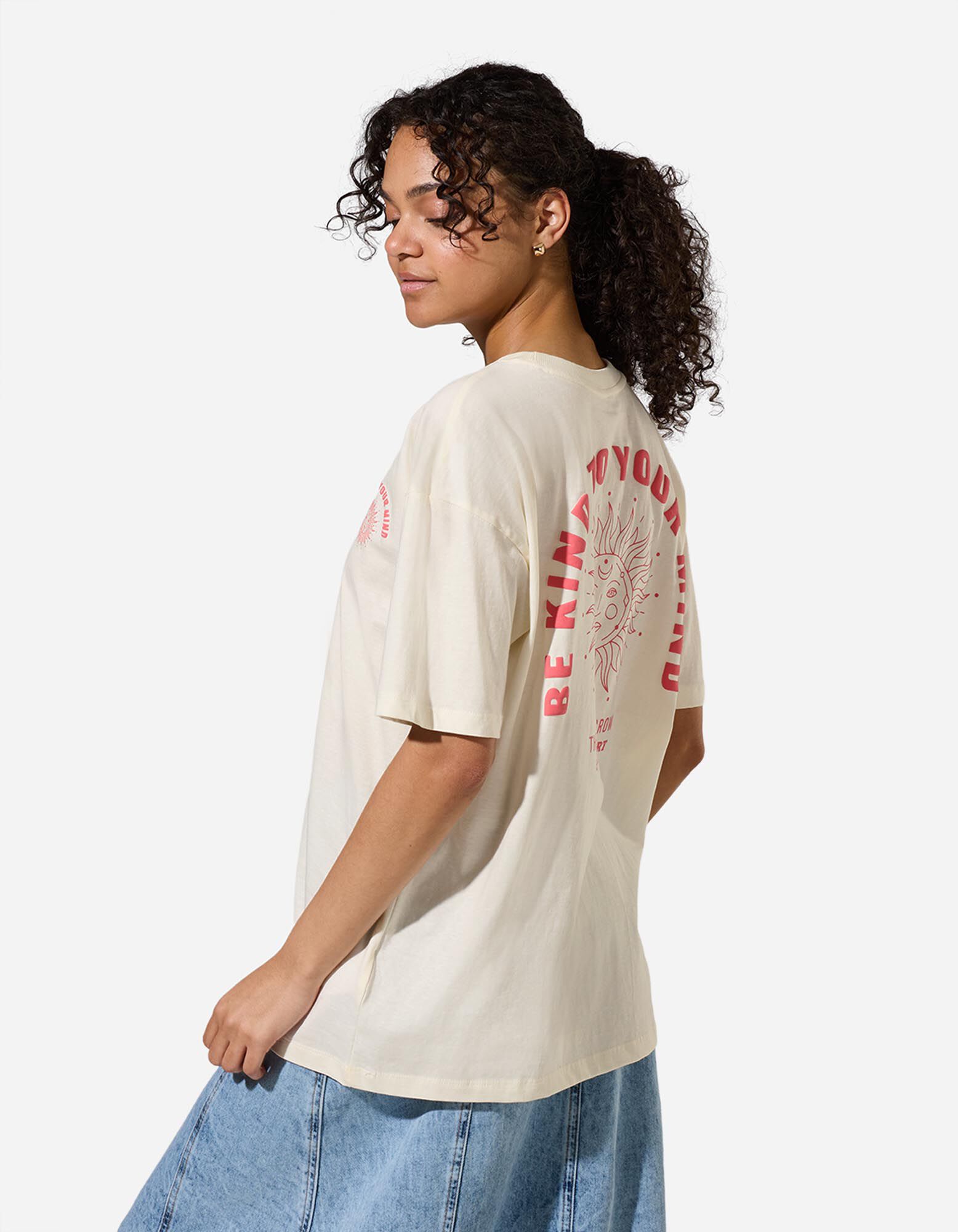 T-shirt - Impronta sul retro - Bianco sporco