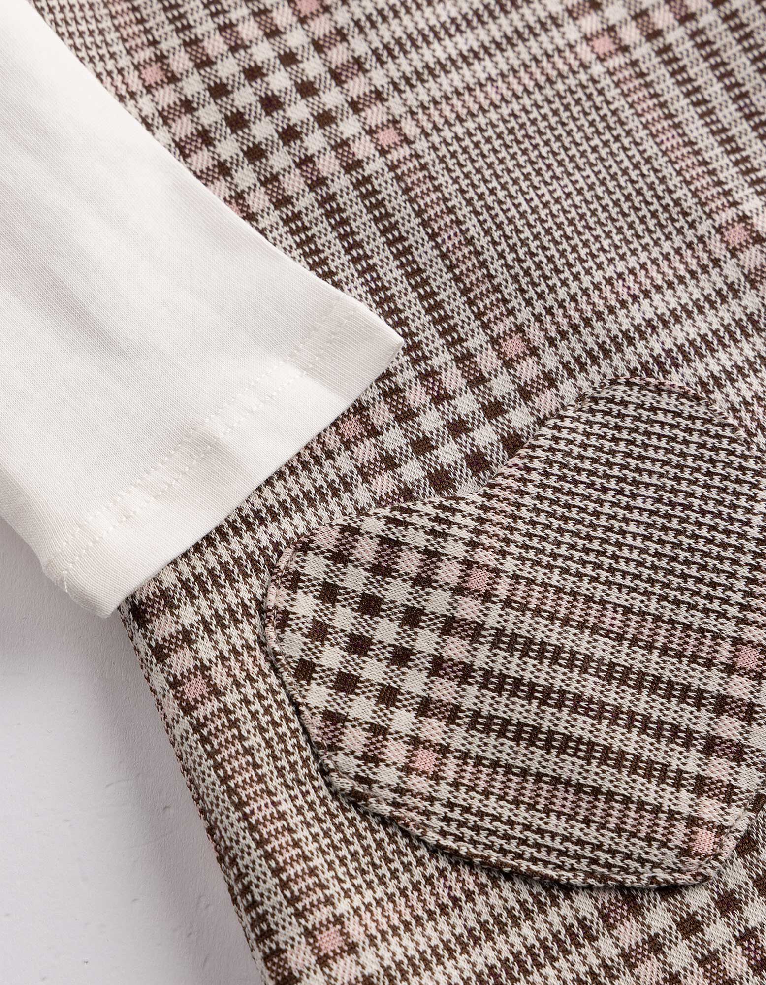 Set aus Shirt und Kleid - Karomuster - Braun