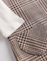Set aus Shirt und Kleid - Karomuster - Braun