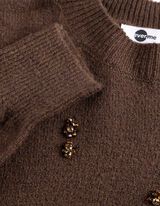 Pullover - Applikation - Braun