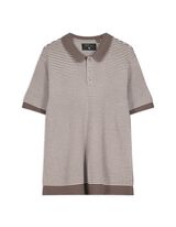 Poloshirt - Allover-Muster - hellbraun