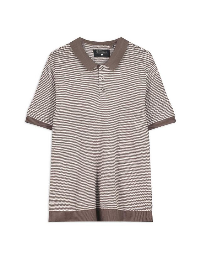 Poloshirt - Allover-Muster - hellbraun