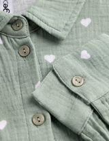 Bluse - Allover-Print - t&uuml;rkis