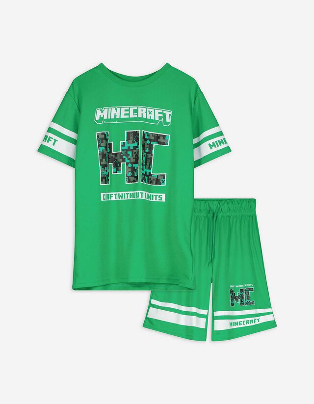 Set van T-shirt en shorts - Minecraft - groen