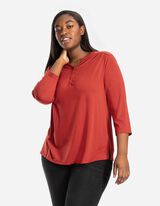 koszulka z długim rękawem - dekolt serafino - ciemny czerwony