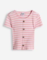 T-Shirt - Streifen - pink