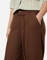 Jupe-culotte - Aspect lin - Brun