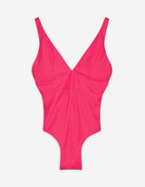 Badeanzug - einfarbig - pink