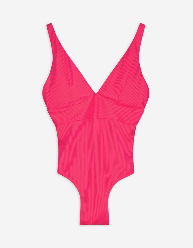 Badeanzug - einfarbig - pink