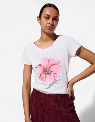 T-Shirt - Glitzerprint - wei&szlig;