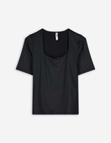 Longtop - einfarbig - schwarz