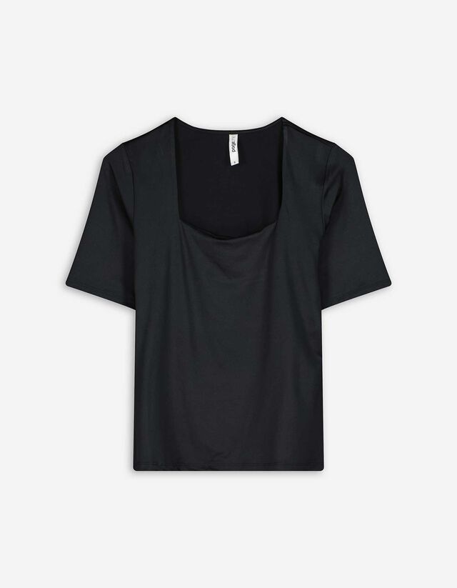 Longtop - einfarbig - schwarz